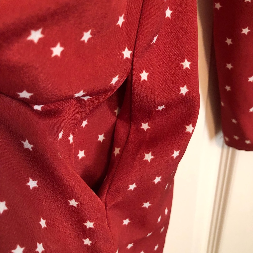 Lovers + Friends Star Print Ruffle Wrap Romper Skort Shorts - Picture 10 of 10
